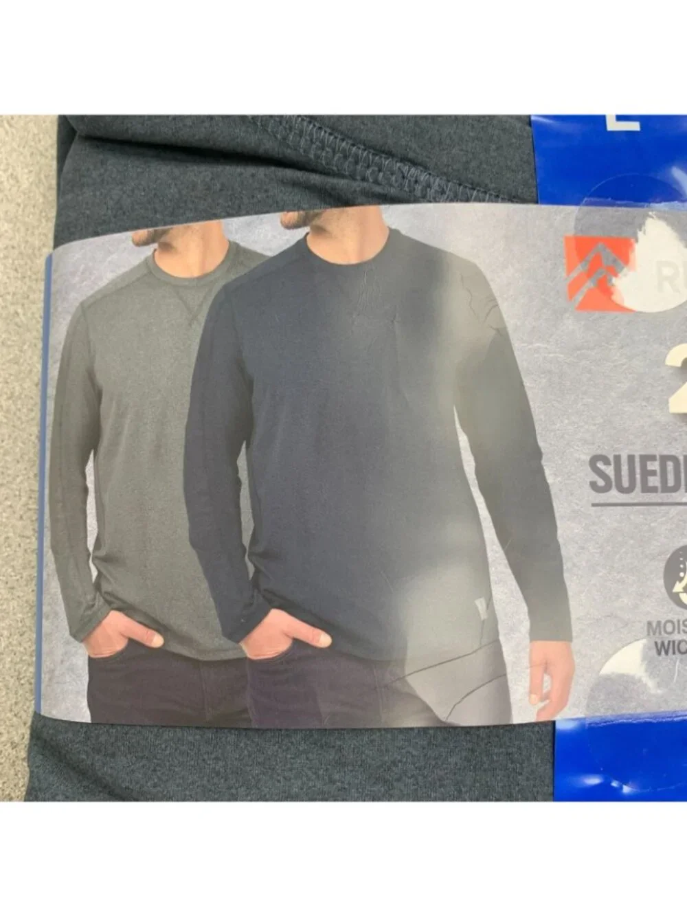 Rugged Elements Men's L 2-Pack Sueded Long Sleeve Sweatshirts Blue & Grey H2038 - Picture 4 of 8